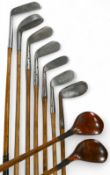 Selection of Left Hand Golf Clubs (9) to incl 2x D Adams Special socket neck woods a driver and a