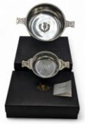 2x Scottish Presentation Quaish - a Gleneagles small box cup and a Piper pewter thistle cup also