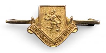 1982 9ct gold fronted Brixhall Golf Club Badge Cheshire, with metal pin back - #3g