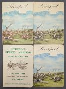 1951-1965 Four Grand National Racecards, to include Liverpool Spring meeting 1951 7th April pencil