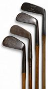 4x Assorted Golf clubs to incl Tom Stewart no 2 iron, W Scarlett spade mashie, and a J Braid of