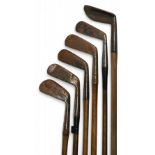 6x Assorted Golf clubs incl 5x irons all for restoration by makers Simpson, Condie, Nicol, t/w