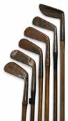 6x Assorted Golf clubs incl 5x irons all for restoration by makers Simpson, Condie, Nicol, t/w