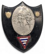 1922 Plaistow Red Triangle Athletic Club Shield Trophy - 880 Yards, a wooden shield with one