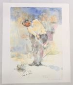 Arnold Palmer Signed Golf Prints, by artist W Knowles - 'After Impact' limited no 1 of 5 - size #
