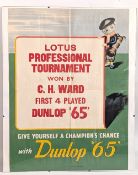 c1951 Dunlop 65 Lotus Professional Golf Tournament Poster, won by G H Ward with a good image of