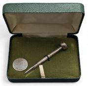 1982 Silver Hallmarked Birmingham Golf Marker and Propelling Pencil Set, looking unused in