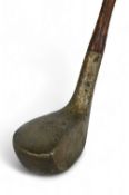 Mills alloy DA Model Bulger Driver with three rear back beechwood block inserts, c/w maker's shaft
