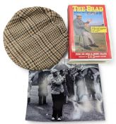 Barry Bradshaw Golf Collection - Gratex Golf tweed golfing cap, photograph and cassette tapes, The