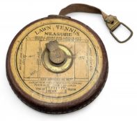 Dean Trademark Lawn Tennis Tape Measure - with plans for measuring out single and double courts,