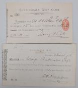 1876-1903 Golf Club Fee Receipts, a good early 1878 receipt from Golf House Club Edinburgh from