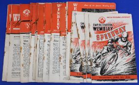 Wembley speedway programmes from the forties to include 1946 x3 1947 x6 1948 x6 1949 x3 (18) Fair