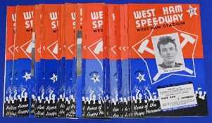 West Ham speedway programmes from the sixties to include 1964 x12 1965 x4 1966 x8 1967 x7 1968 x1