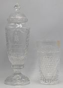 2x Cut Glass and Pressed Glass Golf Awards, an Old Memorial Spring Member Guest pressed glass vase