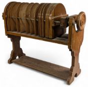 Large 1907 F H Ayers The Tunmer Tennis Racket Press, a wooden framed press with patent No. 16439,