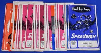 Belle Vue speedway programmes from the sixties to include 1963 x7 1964 x13 1965 x9 1966 x1 1967 x4