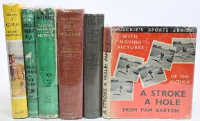 Period Golf Books comprising of A Stroke a Hole 1937 Pam Barton, Golf from Two Sides 1925 Joyce