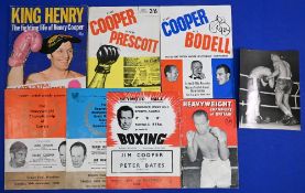Henry Cooper Boxing Programmes. Heavyweight division featuring 15/6/65 v Johnny Prescott, 13/6/67