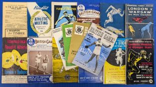 1955 -1970 Athletic Meet Programmes, a good collection to include British Games, international