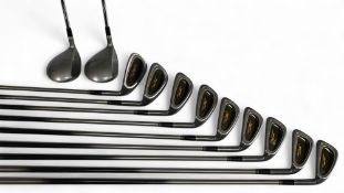 Set of Yamaha Secret Professional Carbon Golf irons (9) features 5-9, Pw and Sw, with Paraflex