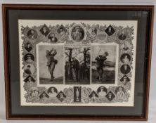 The Jubilee of the Golfing Championship 1910 Print the great triumvirate; a modern print framed