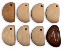 8x Golf Club Maker Persimmon Round Head Putter Heads, with heavy brass sole, one finished example