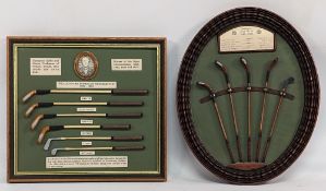 2x Resin Antique Golf Club Displays, golf club 1850-1880, and a William Park Senior of Musselburgh