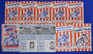 Southampton speedway programmes from the fifties to include 1952 x1 1954 x1 1955 x4 1957 x2 1958