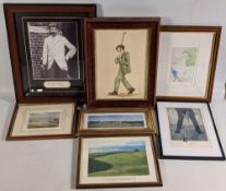 Golf Collectable Prints Picture - to include another inconsequential Scottish bunker cartoon, an