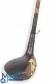 Charles Brand of Ringway Golf Club large head brassie in dark stained persimmon, with central