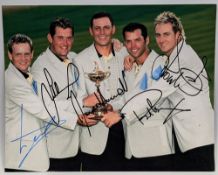 2004 Ryder Cup European Winners multi signed Photograph, with 5 good signatures of Luke Donald,