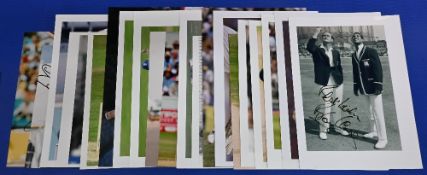 Cricket player hand signed photographs to include Ben Stokes Kevin Pieterson Eion Morgan Mark