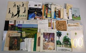 A Box of Golfing Publications Scorecards Record Stamps Journals First Day Covers Photographs