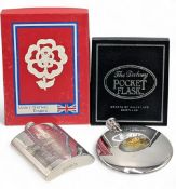 1990 Harry Secombe Golf Classic Presentation Dalvey Pocket Flash, with a pewter Sheffield made