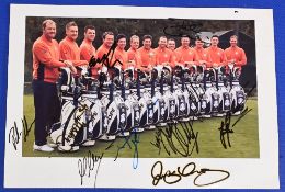 2012 European Ryder Cup Team at Medinah size 12x8'', signatures include Rory McIlroy Paul Lawrie Lee