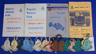 Bugatti Owners Club Hill Climb Programmes Prescott 6/5/62, 15/9/63, 6/9/64, 2/5/65 together with