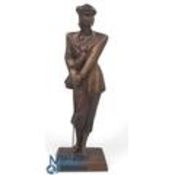 Vintage plaster and metal Austin Sculpture: Birdie Lady Golfer 1990 by A Daniel, 42cm high