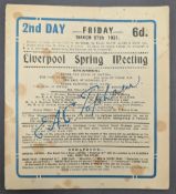 1931 Grand National Racecard 2nd Day 27th March 1931 - with pencil notes added - signed to front A E