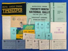 Official Racing Timekeepers Armbands and Passes. For Auto Cycle Union together with some Licences.