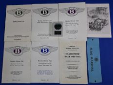 Bentley Drivers Club. Official Flag, Marshal cloth paper armband, and programmes 24/8/1974, 28/8/