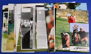 48x hand signed Golf player photographs including Rory McIlroy Tony Jacklin Jim Furyk Colin