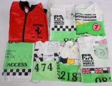 Motor Racing Clothing to include Official Marshel Bibs for British Grand Prix at Silverstone for the