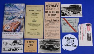 Le Mans 1955 Official Programme, Table of Drivers, and Ticket together with 3 Photographs signed