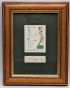 John Player Golf Cigarette A H Pagham 1986 re-issued card with an autograph signature underneath