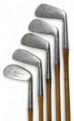 5x Matching rustless Golf irons stamped Jock Robertson masterpiece with the approved by the PGA of