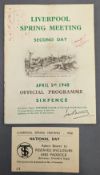 1940 Grand National Racecard 2nd Day 5th April 1940 - comes with encloser ticket - some pen notes
