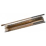 7x Original pulled Iron Hickory shafts t/w 1x wood shaft of various lengths - ready to fit into your