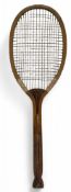 Early Slazenger The Demon Fishtail Lawn Tennis Racket Slazenger & Son Ltd, the concave wedge stamped
