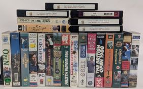 VHS Golf Video Collection, to include the Open, The Masters Peter Longo King of Clubs, Ben Hogan