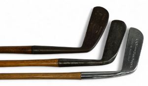 3x Metal blade putters a Ted Rays own model straight blade, a Winton diamond mark straight blade